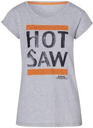T-shirt SZ XS Femme "HOT SAW" gris