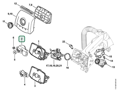 Schema tecnico STIHL MS 193 T, MS 193 TC-E, ricambio 11371216902 evidenziato in posizione 2