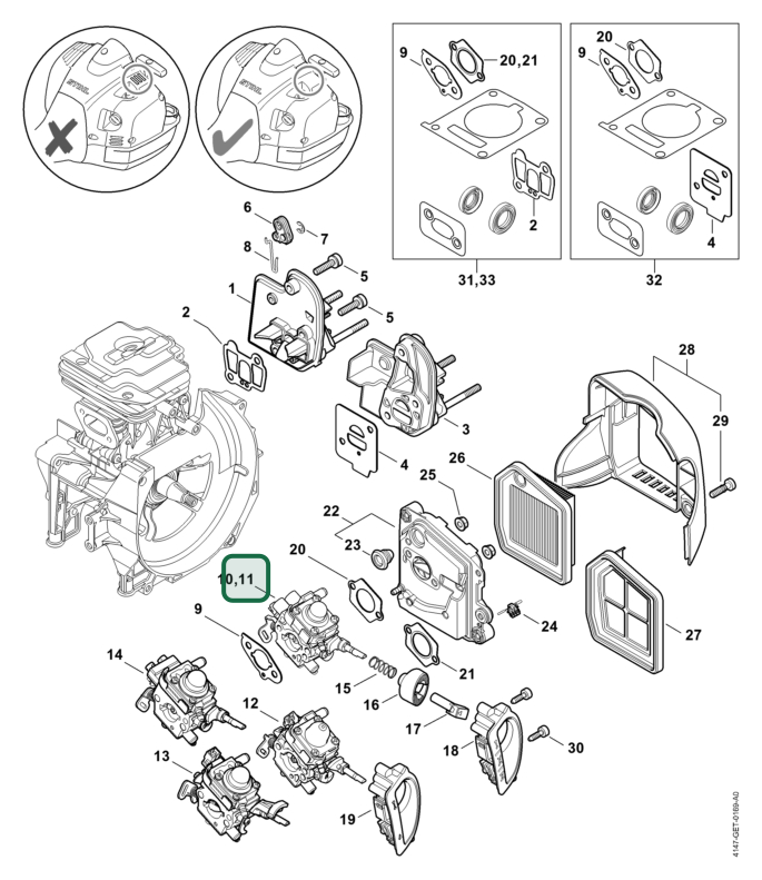 Schema tecnico STIHL FR 460 TC-E, ricambio 41471200623 evidenziato in posizione 11