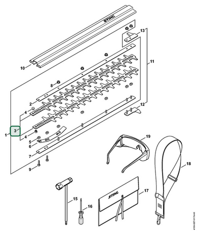 Schema tecnico STIHL HL 95, HL 95 K, ricambio 42307106053 evidenziato in posizione 3
