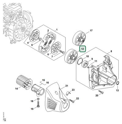 Schema tecnico STIHL FS 260 RC-E, FS 240 C-E, FS 240 R, FS 260 R, FS 240 RC-E, FS 240, ricambio 41471602903 evidenziato in posizione 12