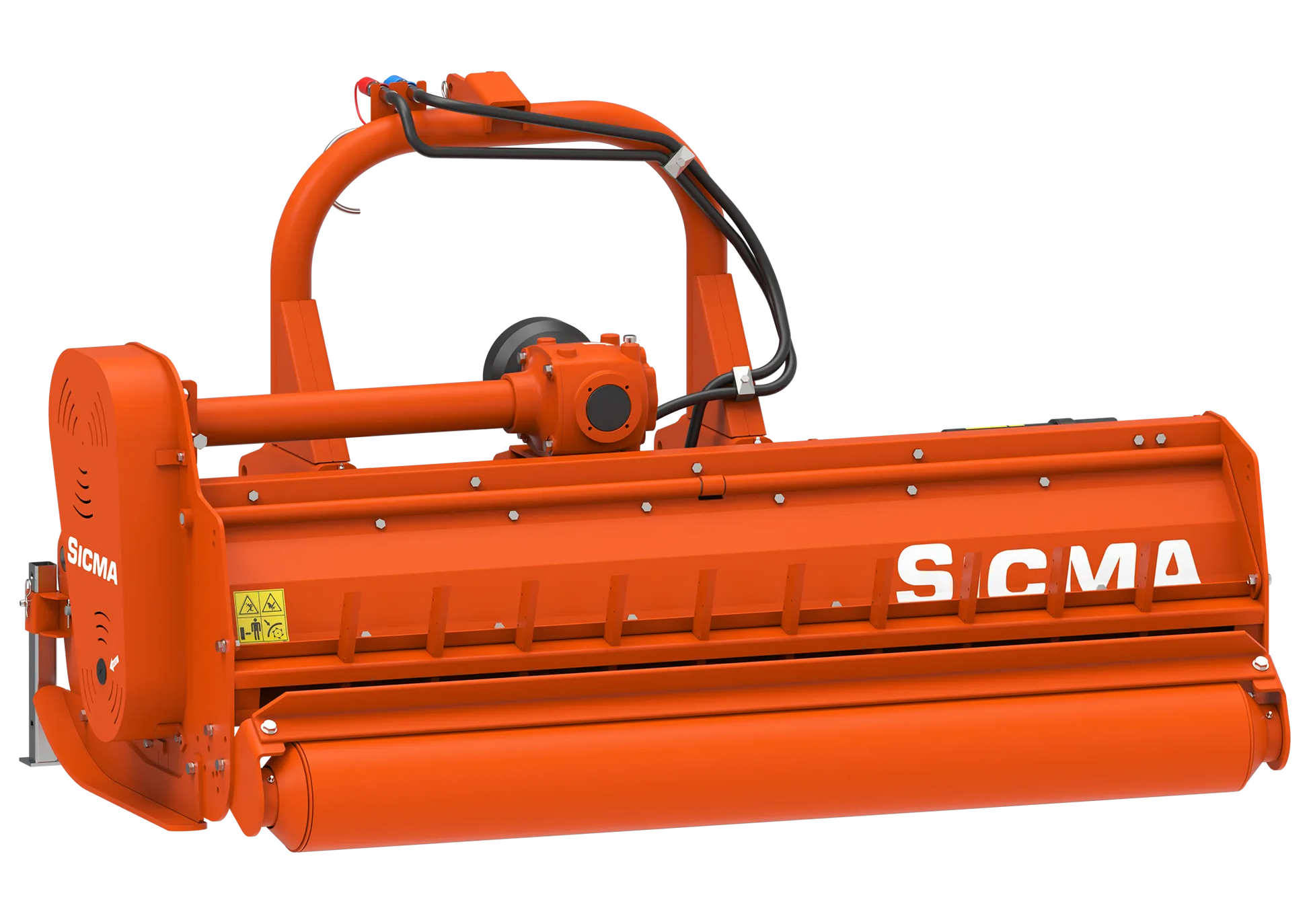 Trinciatutto SICMA spostabile – vista posteriore angolata con attacco a tre punti e trasmissione laterale.