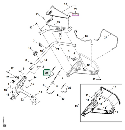 Schema tecnico STIHL RM 453.3 V, ricambio WB427007505 evidenziato in posizione 24