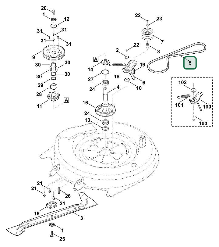Schema tecnico STIHL MR 4082.2, ricambio 61407042110 evidenziato in posizione 5