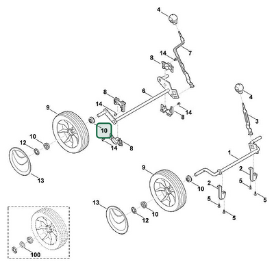 Schema tecnico STIHL ME 443.0 C, ricambio 95030039011 evidenziato in posizione 10