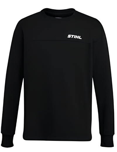 Felpa STIHL UTILITY nera da uomo in cotone con logo bianco sul petto