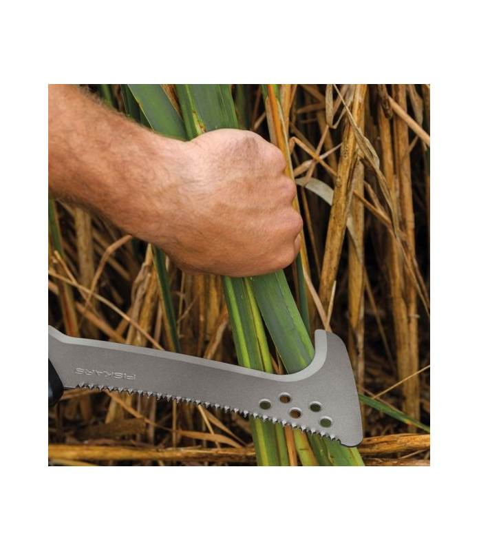 Roncola seghettata Fiskars Solid con uncino per taglio a strappo su canne e vegetazione