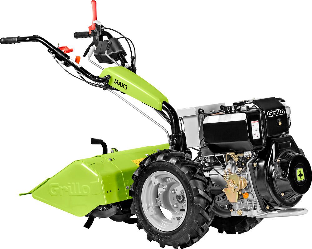Motocoltivatore Grillo MAX3 diesel 441 cc con fresa e ruote, macchina professionale per lavorazione terreno agricolo