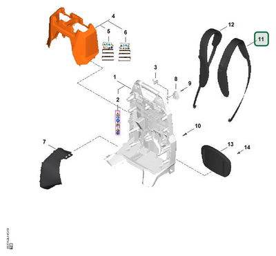 Schema tecnico STIHL BRA 280.0-B, ricambio 42827109020 evidenziato in posizione 11