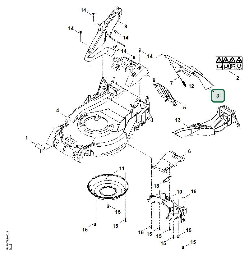 Schema tecnico STIHL RM 650.0 VE, ricambio 63647002711 evidenziato in posizione 3