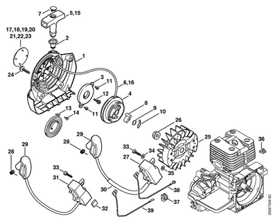 Schema tecnico STIHL FS 120 R, FS 250 R, FS 120, FS 200 R, FS 200, FS 250, tavola di riferimento per 41340802101; ricambio non evidenziato
