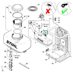 Schema tecnico STIHL SR 420, ricambio 00003503502 evidenziato in posizione 5