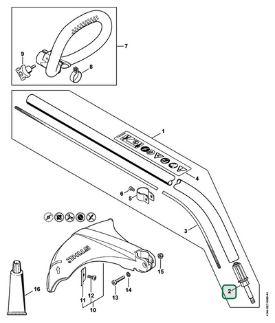 Schema tecnico STIHL FS 50 (4144), ricambio 41446405900 evidenziato in posizione 2