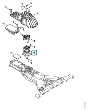 Schema tecnico STIHL SPA 65, ricambio 48556000200 evidenziato in posizione 1