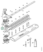 Schema tecnico STIHL HS 46, ricambio 42426407501 evidenziato in posizione 7
