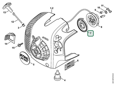 Schema tecnico STIHL SR 200, SR 200-D, ricambio 42371900600 evidenziato in posizione 7