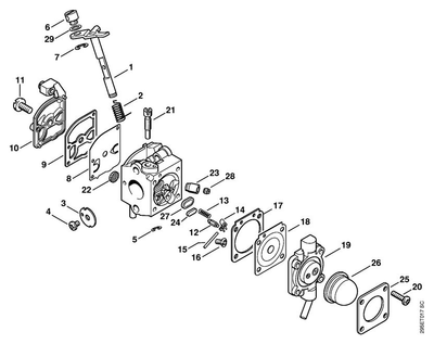 Schema tecnico STIHL SH 85-D, SH 85, SH 55 C KAT, SH 55, tavola di riferimento per 11290071062; ricambio non evidenziato