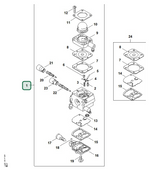 Schema tecnico STIHL FS 38 2-MIX, ricambio 41401200623 evidenziato in posizione 1