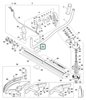 Schema tecnico STIHL FS 94 C-E, ricambio 41377916800 evidenziato in posizione 24