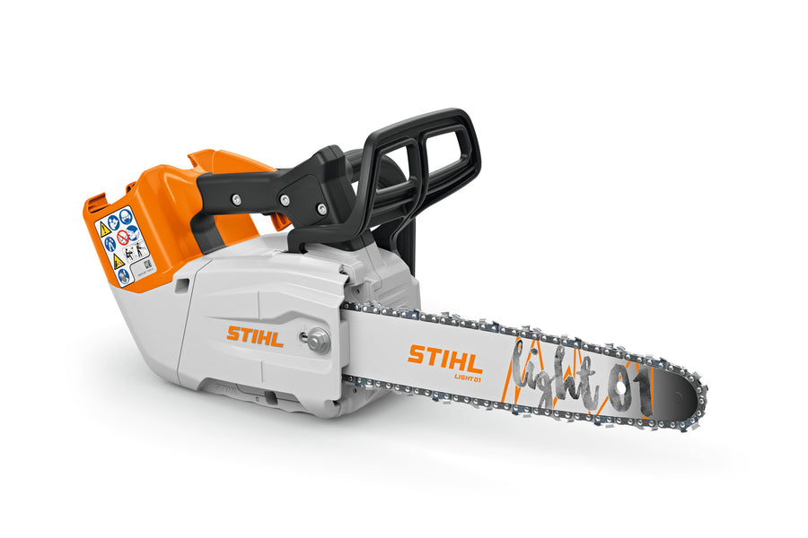 Motosega a batteria Stihl MSA 190 T vista dal lato della spranga