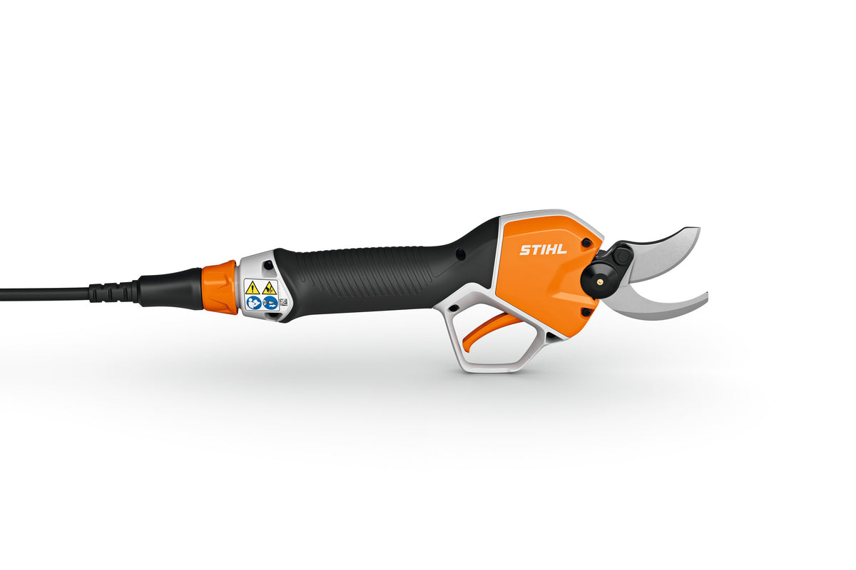 Cesoia a batteria Stihl ASA 130 vista dal lato opposto con cavo