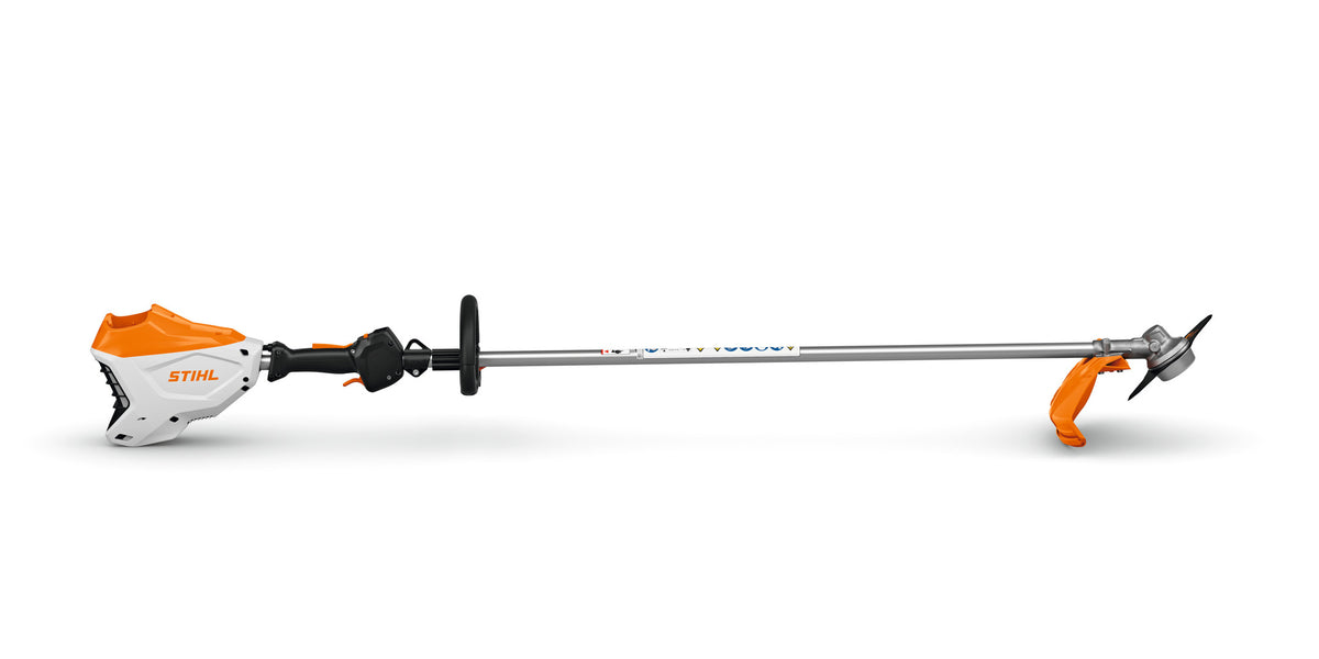 Decespugliatore a batteria Stihl FSA 140 R visto lateralmente.