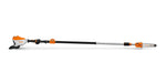 Potatore telescopico a batteria Stihl HTA 140 B visto di lato.