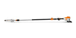 Potatore telescopico a batteria Stihl HTA 140 B visto dal lato opposto.