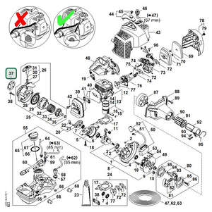 Schema tecnico STIHL HL 92 KC-E, HL 92 C-E, ricambio 42439671501 evidenziato in posizione 37