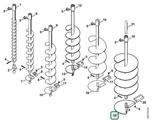 Schema tecnico STIHL BT 309, ricambio 44046803055 evidenziato in posizione 19