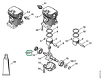 Schema tecnico STIHL 018 C, 018, ricambio 96390031585 evidenziato in posizione 17