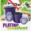 Filo decespugliatore Platino Ecosilent, colore viola, eco-friendly, riduce il rumore, risparmio di carburante, bobine di diverse dimensioni, simbolo di divieto di tromba, immagine di monete e pompa di benzina.
