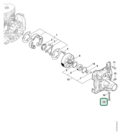 Schema tecnico STIHL FS 561 C-EM, FS 561.0 C-EM, ricambio 90223411380 evidenziato in posizione 13