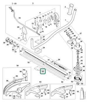 Schema tecnico STIHL FS 94 C-E, ricambio 41307910606 evidenziato in posizione 25