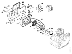 Schema tecnico STIHL FS 180, FS 160, tavola di riferimento per 00009302203; ricambio non evidenziato