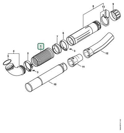Schema tecnico STIHL BR 450 C-EF, BR 450, ricambio 42827016102 evidenziato in posizione 1