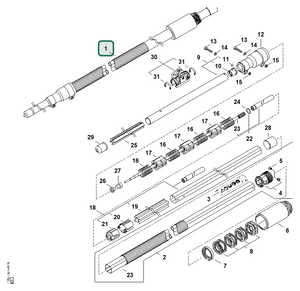Schema tecnico STIHL HT 133, HT 103, ricambio 41827107131 evidenziato in posizione 1
