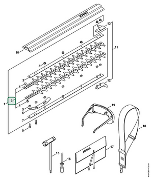 Schema tecnico STIHL HL 95, HL 95 K, ricambio 42307106053 evidenziato in posizione 3