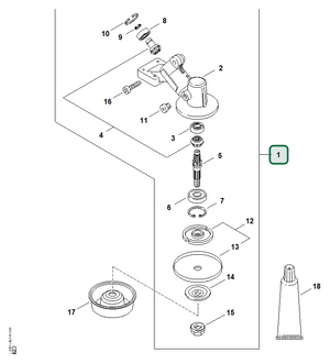 Schema tecnico STIHL FS 55 R, FS 55 RC-E, FS 55 R 2-MIX, ricambio 41406400110 evidenziato in posizione 1