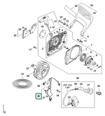 Schema tecnico STIHL MS 400 C-M, ricambio 11404403012 evidenziato in posizione 36
