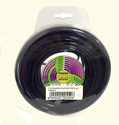 Bobina di filo per decespugliatore Active Nylon Platino 3,3 mm sezione quadrata 0,5 kg