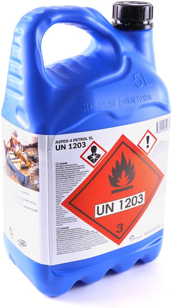 Aspen 4 petrol 5L etichetta sicurezza UN 1203 benzina alchilata