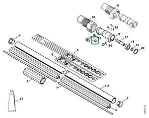 Schema tecnico STIHL FR 85, ricambio 41321625000 evidenziato in posizione 12