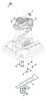 Schema tecnico STIHL ME 235.0, ricambio 63117020600 evidenziato in posizione 9