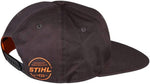 Berretto da baseball Stihl nero con logo laterale arancione e cinturino posteriore