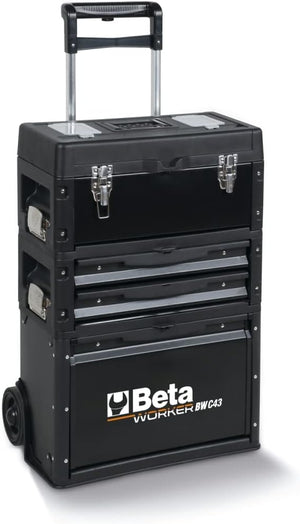 Trolley porta utensili Beta C43 a tre moduli sovrapponibili con maniglia telescopica e ruote