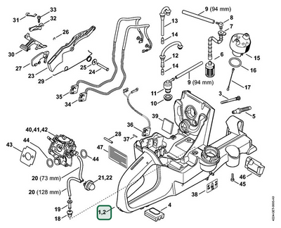 Schema tecnico STIHL TS 700, ricambio 42243500814 evidenziato in posizione 2