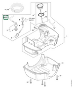 Schema tecnico STIHL FS 361.0 C-EM, FS 261.0, FS 261, FS 261 C-E, FS 261.0 C-E, FS 411.0 C-EM, FS 461 C-EM, FS 411 C-EM, FS 361 C-EM, FS 461.0 C-EM, ricambio 00009302803 evidenziato in posizione 12