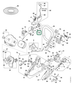 Schema tecnico STIHL MS 500i-W, ricambio 11471300302 evidenziato in posizione 13