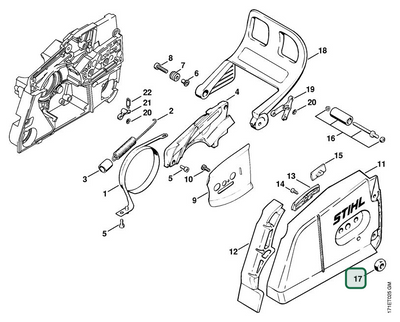 Schema tecnico STIHL 088, ricambio 00009550903 evidenziato in posizione 17